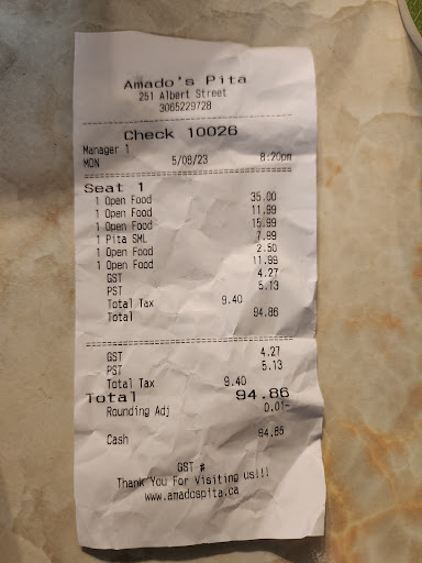 Photo of Amado's Pita - 251 Albert St N, Regina, SK S4R 2N5
